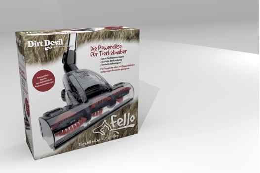 Foto der Verpackung der Fello Tierhaarbürste für Staubsauger